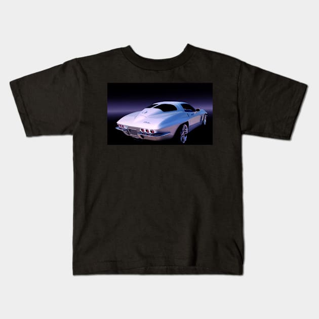 1963 Corvette Custom Kids T-Shirt by Burtney